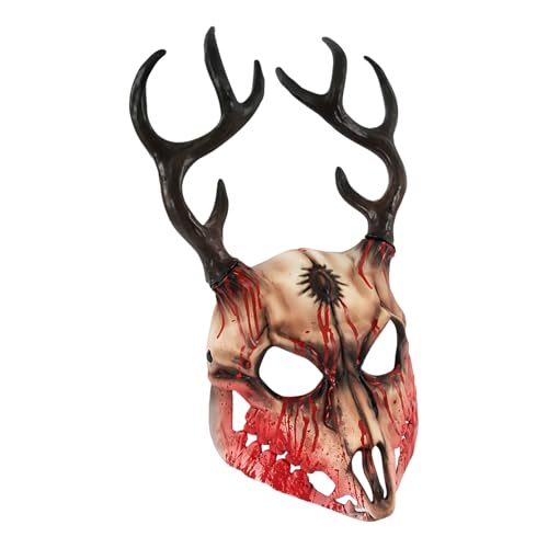 BINGGA Halloween Hirschkopf Rentier Maskerade Geweih Karneval Vollgesichtsparty von BINGGA