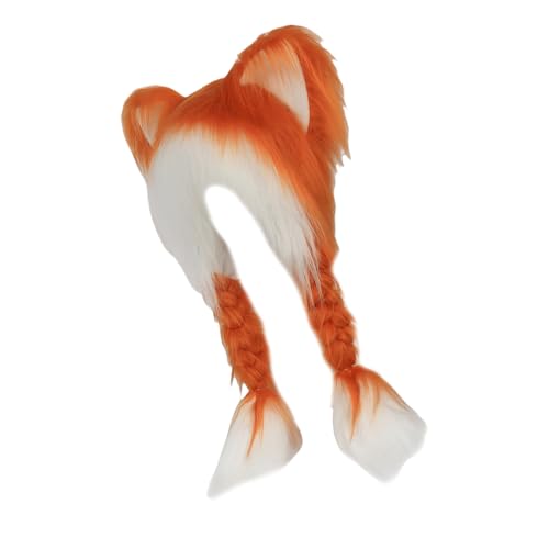 BINGGA Moderne Kätzchenohren für Damen, Cosplay-Hut mit pelzigen Ohren für Mädchen und Frauen, vielseitige Kätzchenohren, übergroßer Hut, Katzenohren von BINGGA