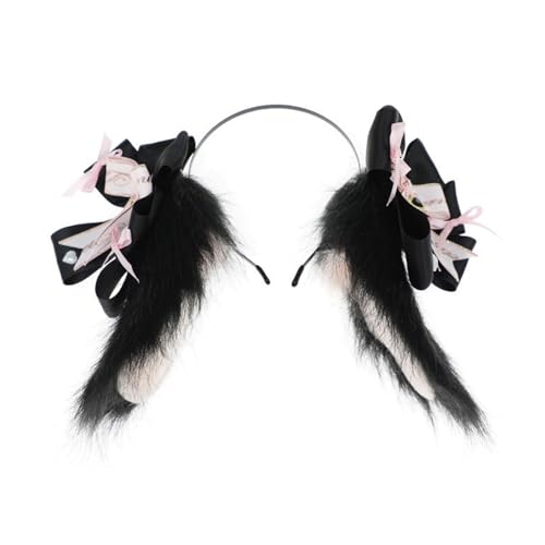 BINGGA Plüsch-Katzenohren-Haarbänder, Halloween-Party, Kopfbedeckung, Karneval, Kostüm-Requisiten, Kostüm-Zubehör für Halloween-Partys von BINGGA