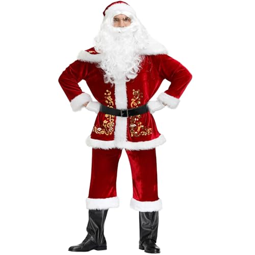 BINGGA Weihnachtsmann-Kostüme für Erwachsene, luxuriöses Weihnachtsmann-Kostüm, Verkleidung für Party, Cosplay BINGGA Weihnachtsmann-Kostüme für Erwachsene, luxuriöses Weihnachtsmann-Kostüm, Verkleidung für Party, Cosplay von BINGGA