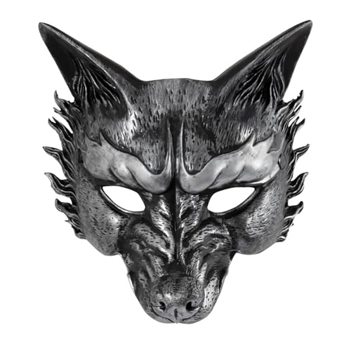 BINGGA Wolf mit elastischem Band für Damen und Herren, Halloween, Tierwolf, Verkleidungszubehör für Erwachsene, Halloween-Maskerade BINGGA Wolf mit elastischem Band für Damen und Herren, Halloween, Tierwolf, Verkleidungszubehör für Erwachsene, Halloween-Maskerade von BINGGA