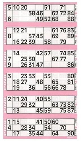 750 Bingo-Kartons (Rosa) von BINGO SOCIAL