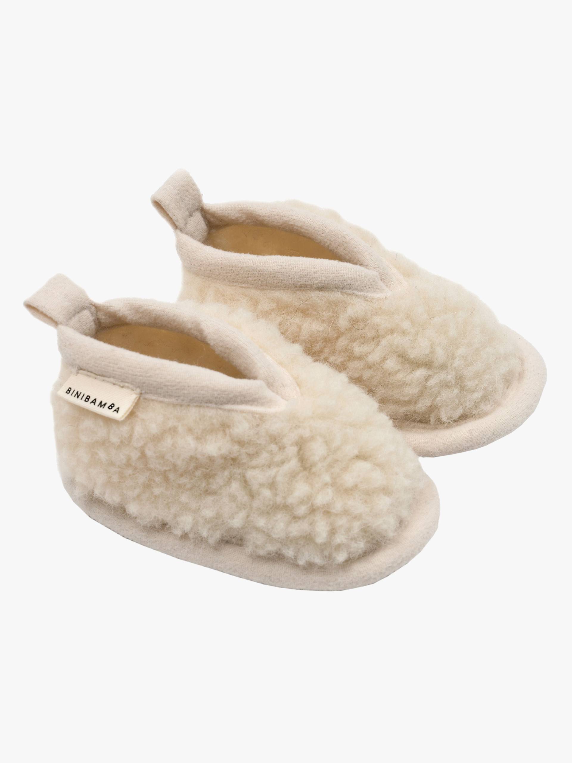 BINIBAMBA Merino Hausschuhe, Milk, 3-6 Monate von BINIBAMBA