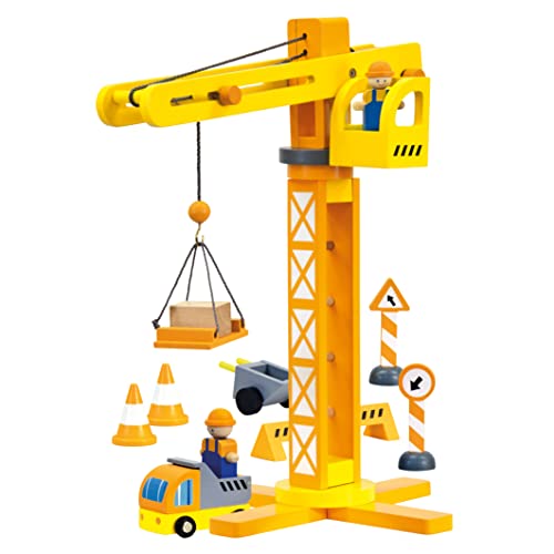 Bino Holz-Baukran, Spielzeug für Kinder ab 3 Jahre, Motorikspielzeug, Kinderspielzeug (Holzspielzeug inklusive Baustellen-Zubehör, realitätsnah & langlebig, regt Kreativität & Fantasie an), Gelb Bino Holz-Baukran, Spielzeug für Kinder ab 3 Jahre, Motorikspielzeug, Kinderspielzeug (Holzspielzeug inklusive Baustellen-Zubehör, realitätsnah & langlebig, regt Kreativität & Fantasie an), Gelb von Bino world of toys