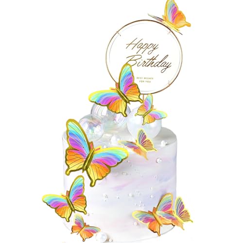 happy birthday tortendeko schmetterling,11 Stück happy birthday cake topper, schmetterling tortendeko geburtstag mädchen Geeignet für party,Hochzeit,cake topper geburtstag von BINXWA