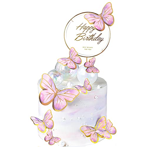 11 Stück Tortendeko Geburtstag,Farbe Schmetterlinge Deko Torte Happy Birthday Tortendeko Cake Topper Geburtstag für Kinder Erwachsene Torten Zubehör 11 Stück Tortendeko Geburtstag,Farbe Schmetterlinge Deko Torte Happy Birthday Tortendeko Cake Topper Geburtstag für Kinder Erwachsene Torten Zubehör von BINXWA