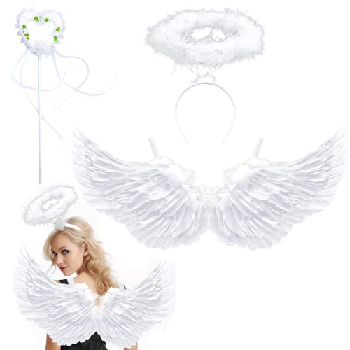 Engelsflügel weiß,faschingskostüme Damen engelsflügel weiß groß 70cm mit heiligenschein und zauberstab Engel kostüm Damen, Karneval kostüm Damen engelsflügel Erwachsenes Kinder Engelsflügel weiß,faschingskostüme Damen engelsflügel weiß groß 70cm mit heiligenschein und zauberstab Engel kostüm Damen, Karneval kostüm Damen engelsflügel Erwachsenes Kinder von BINXWA