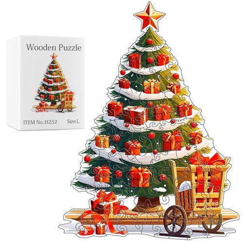 Puzzle Weihnachten, teiliges Christmas Puzzle für Erwachsene, Weihnachtsbaum holzpuzzle, Geeignet für weihnachtsdeko innen Puzzle Weihnachten, teiliges Christmas Puzzle für Erwachsene, Weihnachtsbaum holzpuzzle, Geeignet für weihnachtsdeko innen von BINXWA