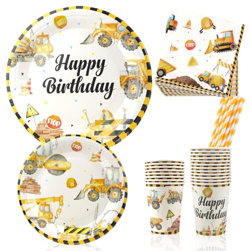 Baustellen Partygeschirr Bagger Baustelle Partyteller 100 Stück Geburtstag Geschirr Pappteller Pappbecher Servietten Set für Kindergeburtstag Party Tischdeko Zubehör für 20 Gäste Baustellen Partygeschirr Bagger Baustelle Partyteller 100 Stück Geburtstag Geschirr Pappteller Pappbecher Servietten Set für Kindergeburtstag Party Tischdeko Zubehör für 20 Gäste von BINYI