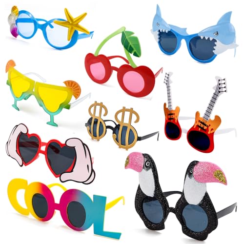 Party Brillen Lustige Brille Partybrille Lustige Sonnenbrille Set Hawaiian Tropical Brille Kostüm Party Spassbrillen für Strand Thema Dekoration Party Zubehör Foto Requisite 9 Stück Party Brillen Lustige Brille Partybrille Lustige Sonnenbrille Set Hawaiian Tropical Brille Kostüm Party Spassbrillen für Strand Thema Dekoration Party Zubehör Foto Requisite 9 Stück von BINYI