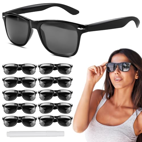 Sonnenbrille Partybrille Set Retro Sonnenbrillen Polarisierte Eckig JGA Brillen 90er Jahre Hippie Brille Partybrillen für Herren Damen für Party Hochzeit Karneval 10 Stück Schwarz Sonnenbrille Partybrille Set Retro Sonnenbrillen Polarisierte Eckig JGA Brillen 90er Jahre Hippie Brille Partybrillen für Herren Damen für Party Hochzeit Karneval 10 Stück Schwarz von BINYI
