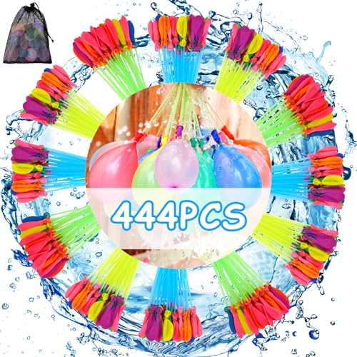 Wasserbomben Selbstschließend Bunte Water Balloons Wasserballons Schnell Befüllbarer Wasserbombems 60 Sekunden Schnellfüller Wasser Luftballons für Wasser Spiele 444 Stück Wasserbomben Selbstschließend Bunte Water Balloons Wasserballons Schnell Befüllbarer Wasserbombems 60 Sekunden Schnellfüller Wasser Luftballons für Wasser Spiele 444 Stück von BINYI