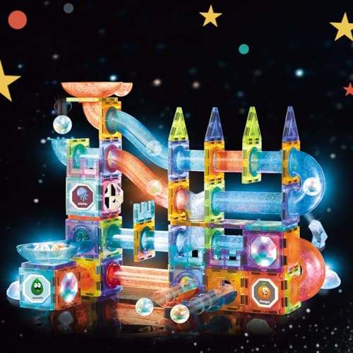 Magnetische Bausteine 144 Teile mit LED-Beleuchtung und Magnetkugelbahn,STEM Montessori-Lernspielzeug für kreatives Bauen,Pädagogisches Kindergeschenk ab 5 Jahren Magnetische Bausteine 144 Teile mit LED-Beleuchtung und Magnetkugelbahn,STEM Montessori-Lernspielzeug für kreatives Bauen,Pädagogisches Kindergeschenk ab 5 Jahren von BINZKBB