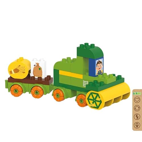 BIOBUDDI Bauernhof: Mähdräscher, Weizen, Ernte, 22 Teile, 100% kompatibel mit Lego & duplo, klimaneutral hergestellt in EU (Niederlande), 97% Bioplastik, BB-0245 von BIOBUDDI