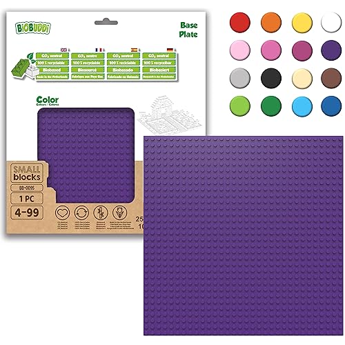 BIOBUDDI Grundplatte Bauplatte Lila Violett Aubergine 32 x 32 Noppen (25x25cm), 100% kompatibel mit Lego & duplo, klimaneutral hergestellt in EU (Niederlande), 97% Bioplastik, BB-0095 von BIOBUDDI