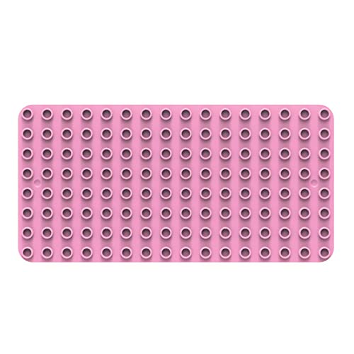 BIOBUDDI Grundplatte Bauplatte Pink Hell Rosa Flamingo 16 x 8 Noppen (25x12,5cm), 100% kompatibel mit Lego & duplo, klimaneutral hergestellt in EU (Niederlande), 97% Bioplastik, BB-0017 von BIOBUDDI