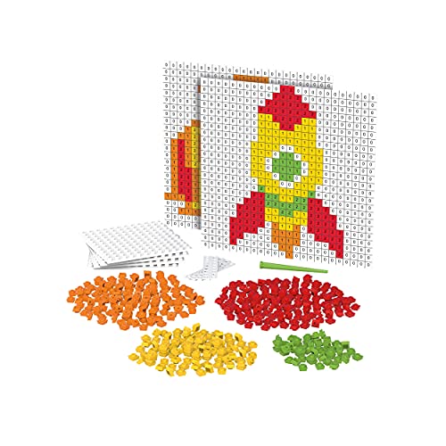 BIOBUDDI Pixel Kunst | Fisch & Rakete, 402 Teile, 100% kompatibel mit Lego, klimaneutral hergestellt in EU (Niederlande), 97% Bioplastik, BB-2016 von BIOBUDDI