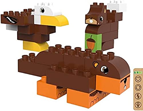 BIOBUDDI Wilde Tiere | Biber, Adler & Eichhörnchen im Wald, 27 Teile, 100% kompatibel mit Lego & duplo, klimaneutral hergestellt in EU (Niederlande), 97% Bioplastik, BB-0105 von BIOBUDDI
