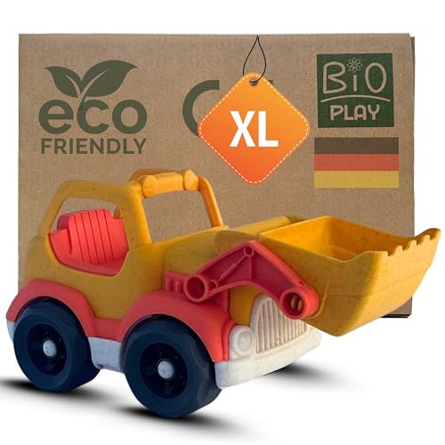 BIOPLAY® Bulldozer | Bio Kunststoff | Nachhaltiges Spielzeug ab 1 Jahr für Jungen und Mädchen | Indoor und Outdoor Planierraupe | Schubraupe | Räumfahrzeug von BIOPLAY