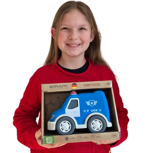 BIOPLAY® XXL-Polizeiauto | Bio Kunststoff | Nachhaltiges Spielzeug ab 18 Monate für Jungen und Mädchen | Indoor und Outdoor | Polizeiwagen | Polizei | Polizeifahrzeug von BIOPLAY