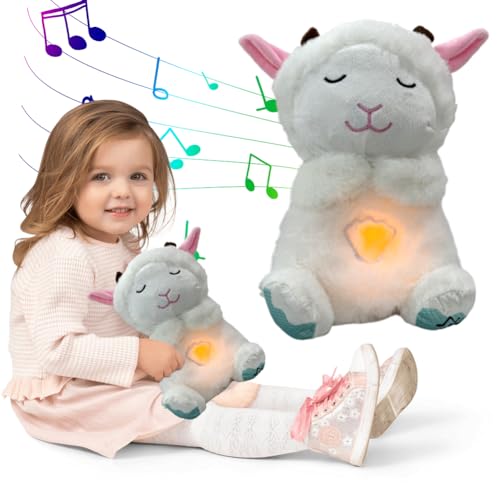 BIOSA Plüschtier for Babys, Schlafmusikspielzeug mit Herzschlag, Musik und Licht, Baby-Schlafschnuller-Spielzeug, Baby-Kuscheltier for Neugeborene von BIOSA