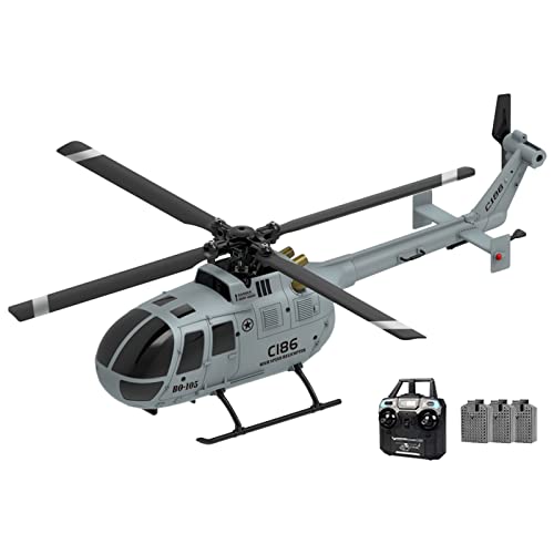 BIOSA RC-Hubschrauber-Spielzeug, 4-Kanal-RC-Flugzeug mit 6-Achsen-Gyro, RC-Helicopter mit LED-Scheinwerfer, EIN-Tasten-Start und Landung, Fernsteuerungsflugzeug for Kinder von BIOSA
