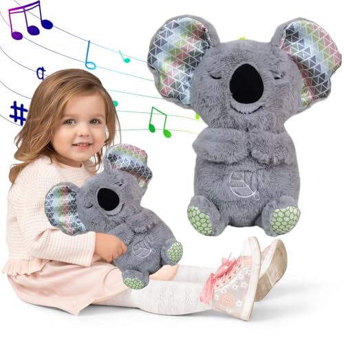 BIOSA Schlummer Otter-Spielzeug, Schlummer Otter-Spielzeug mit Herzschlag, Musik und Licht, beruhigendes Otter-Plüschtier Schlummer Otter-Spielzeug als Geschenk for Neugeborene (Grau#1) von BIOSA