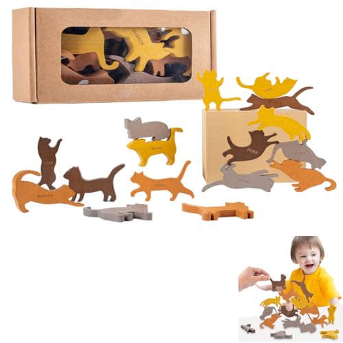 BIOSA Stapelspielzeug for Kinder und Kleinkinder, Holzstapelspielzeug, niedliches Balancespiel, Lernspielzeug for Kinder ab 18 Monaten von BIOSA