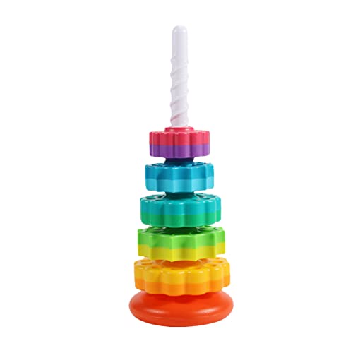 BIOSA Zahnräder, Stapelringe, Spielzeug, umweltfreundliches Spielzeug zur Gehirnentwicklung, sichere Spining Tower-Bausteine ​​for Kinder, Urlaubsspielzeug von BIOSA