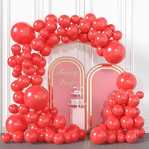 BIQIQI 113 Stück rote Luftballons, 18/12/10/5 Zoll Latex rote Ballonbogen-Girlanden-Set Dekoration für Party, Geburtstag, Babyparty, Feier, Hochzeit von BIQIQI