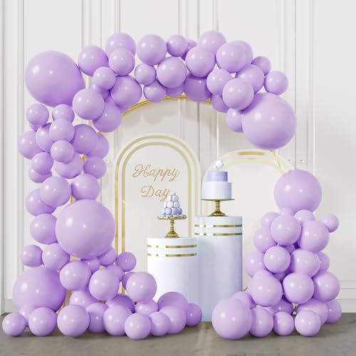 BIQIQI Luftballon Lila, 113 Stück Macaron Lila BallonGirlande von 18 12 10 5 Zoll Luftballons, Macaron Ballons für Geburtstage, Babypartys, Gender Reveal, Hochzeitsfeierdekoration von BIQIQI