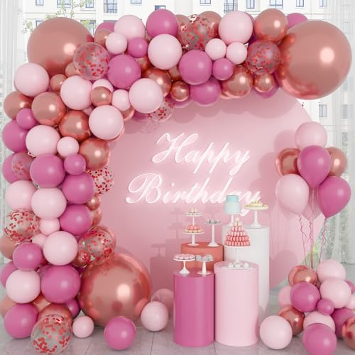 BIQIQI Luftballon Rosa 133 Stück Ballon Girlande Rosa Rosegold Rosarot Rote Pailletten for Geburtstag Party Hochzeit Babyparty Einschulung Deko BIQIQI Luftballon Rosa 133 Stück Ballon Girlande Rosa Rosegold Rosarot Rote Pailletten for Geburtstag Party Hochzeit Babyparty Einschulung Deko von BIQIQI