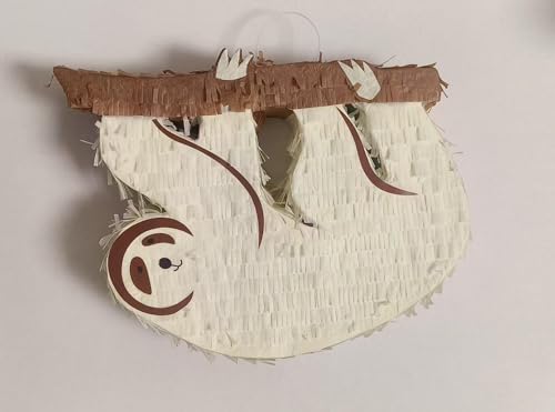 Birchio Faultier-Pinatas-Set mit Augenbinde und Fledermaus (42 x 32 x 10 cm), perfekt für Geburtstagsfeiern, Tiermotto-Partys, Dekorationen von BIRCHIO