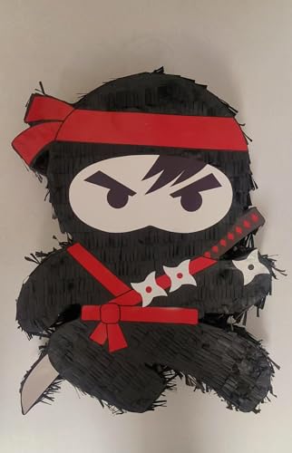 Birchio Ninja Pinatas Bundle mit Augenbinde und Fledermaus (42x 32 x 10 cm), perfekt für Geburtstagsfeiern, Tiermotto-Partys, Dekorationen von BIRCHIO