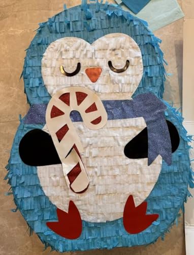Birchio Pinguin-Pinatas-Set mit Augenbinde und Fledermaus (39,1 x 33 x 10,2 cm), perfekt für Jungen und Mädchen, Geburtstagsparty-Zubehör, Dekoration für Kinderpartys von BIRCHIO