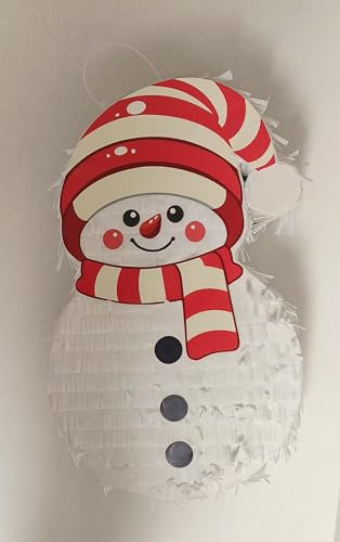 Birchio Schneemann-Pinatas-Set mit Augenbinde und Fledermaus (39,1 x 33 x 10,2 cm), perfekt für Kindergeburtstage, mexikanische Themenpartys, Dekorationen von BIRCHIO