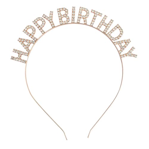 BIRLOZA Geburtstag Kronen Mädchen Stirnband, Geburtstag Kopfschmuck Bling Strass Haarband Prinzessin Tiara Happy Birthday Zubehör für Frauen Mädchen Party Weihnachtsdekoration von BIRLOZA