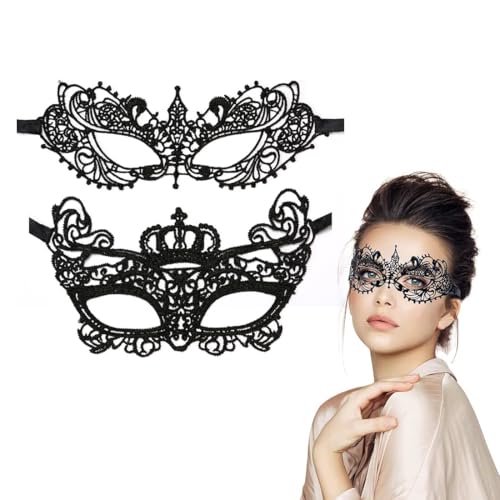 BIRLOZA Maskerade Spitzenmasken für Damen, 2 Stück Venezianische Maske Spitze Kostüm Weiche Gold Partymaske für Halloween Karneval Abendkleid Tanz Ball Party BIRLOZA Maskerade Spitzenmasken für Damen, 2 Stück Venezianische Maske Spitze Kostüm Weiche Gold Partymaske für Halloween Karneval Abendkleid Tanz Ball Party von BIRLOZA