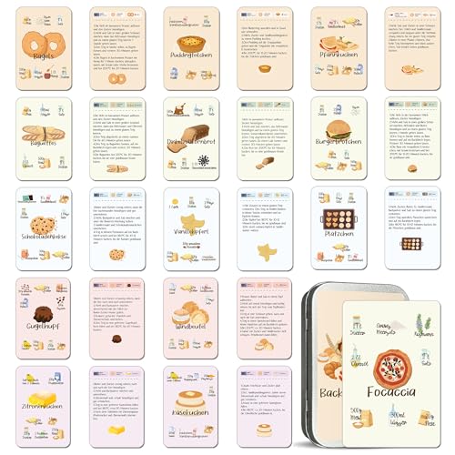BIROYAL Backkarten mit 40 Karten in 5 Kategorien:Backen Geschenk mit Metalldose,Rezeptkarten mit Abbildungen und Erklärungen,Kartenspiel statt Backbuch, Backzubehör für Anfänger BIROYAL Backkarten mit 40 Karten in 5 Kategorien:Backen Geschenk mit Metalldose,Rezeptkarten mit Abbildungen und Erklärungen,Kartenspiel statt Backbuch, Backzubehör für Anfänger von BIROYAL