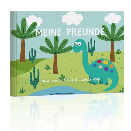 BIROYAL Dino Freundebuch für Jungen und Mädchen | Schulfreundebuch Geschenk zur Einschulung | Meine Kindergartenfreunde Buch zum Ausfüllen | Freundschaftsbuch für Kindergarten, Grundschule von BIROYAL