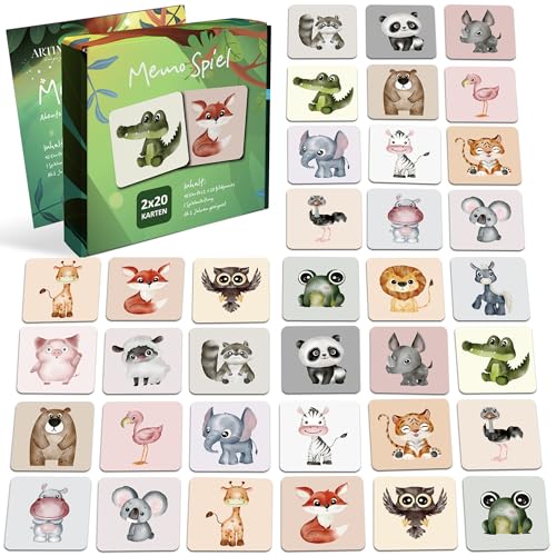 BIROYAL Memory ab 2, Memo Spiel für Kinder ab 2 bis 6 Jahre, Montessori Spielzeug, Lernspiele, Kinderspielzeug ab 2 Jahre, Memory Karten, Geschenke für Kinder, 40 Tiermotiv Karten BIROYAL Memory ab 2, Memo Spiel für Kinder ab 2 bis 6 Jahre, Montessori Spielzeug, Lernspiele, Kinderspielzeug ab 2 Jahre, Memory Karten, Geschenke für Kinder, 40 Tiermotiv Karten von BIROYAL