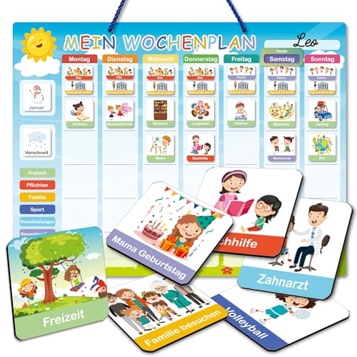 BIROYAL Wochenplaner Kinder | Tagesplaner Kinder Routine inkl. 184 Magnete & Kordel | Routine Planer Kinder beschreib & abwischbar | Magnetisches Lernspielzeug auf Deutsch für Kinder, Jungen & Mädchen BIROYAL Wochenplaner Kinder | Tagesplaner Kinder Routine inkl. 184 Magnete & Kordel | Routine Planer Kinder beschreib & abwischbar | Magnetisches Lernspielzeug auf Deutsch für Kinder, Jungen & Mädchen von BIROYAL