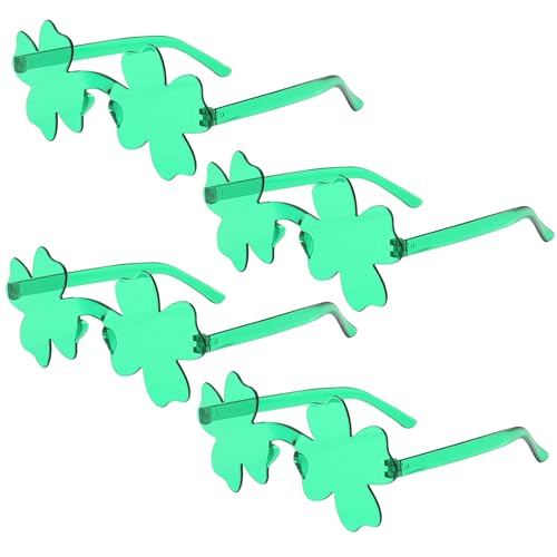 BITOWO St. Patricks Day Brille St. Patricks Day Zubehör Kleeblatt Brille Herren Damen Kinder (Blatt) von BITOWO