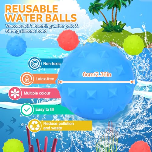Wasserbomben Wiederverwendbar, 12 Stück Wiederverwendbare Wasserballons Selbstschließend Schnell Füllen Wasserbomben Silikon Wasserbomben Wasserbälle Wasserspielzeug Pool Spielzeug Strandspielzeug Wasserbomben Wiederverwendbar, 12 Stück Wiederverwendbare Wasserballons Selbstschließend Schnell Füllen Wasserbomben Silikon Wasserbomben Wasserbälle Wasserspielzeug Pool Spielzeug Strandspielzeug von BITOYO