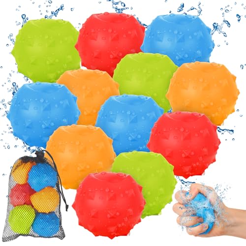 Wiederverwendbare Wasserbomben, 12 Stück Wasserbomben Selbstschließend Schnell Wiederbefüllbare Silikon Wasserbomben Wasserballons Wasserbälle Wasserspielzeug Pool Spielzeug Strandspielzeug Wiederverwendbare Wasserbomben, 12 Stück Wasserbomben Selbstschließend Schnell Wiederbefüllbare Silikon Wasserbomben Wasserballons Wasserbälle Wasserspielzeug Pool Spielzeug Strandspielzeug von BITOYO