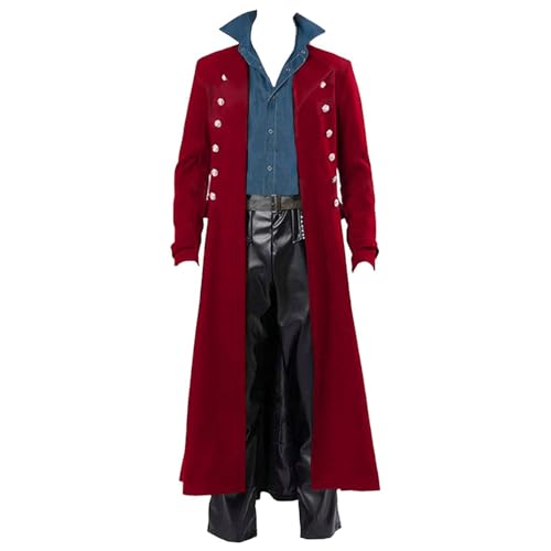 BITSEACOCO Retro Gothic Mittelalter Jacke Herren Halloween Steampunk Frack Fantasy LARP Cosplay Kostüme Trenchcoat Outwear, Weinrot, L BITSEACOCO Retro Gothic Mittelalter Jacke Herren Halloween Steampunk Frack Fantasy LARP Cosplay Kostüme Trenchcoat Outwear, Weinrot, L von BITSEACOCO