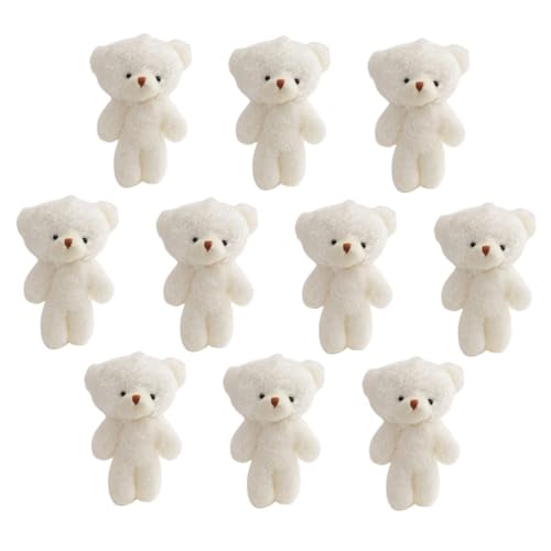 BIUDECO 10 Stück Mini Bär Plüschspielzeug Teiliges für DIY Schlüsselanhänger Taschen Deko Weiche Plüschtiere Weiß für Kreative und Party Accessoires BIUDECO 10 Stück Mini Bär Plüschspielzeug Teiliges für DIY Schlüsselanhänger Taschen Deko Weiche Plüschtiere Weiß für Kreative und Party Accessoires von BIUDECO
