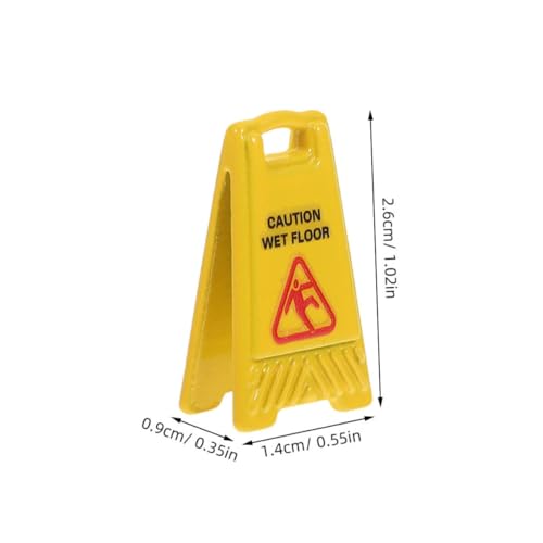 BIUDECO 12 Stück Teiliges Miniatur Warnschild für Puppenhaus Realistisches Rutschiger Boden Warnzeichen aus Robustem Kunststoff Kompakt und Leicht für Kreatives Rollenspiel und von BIUDECO