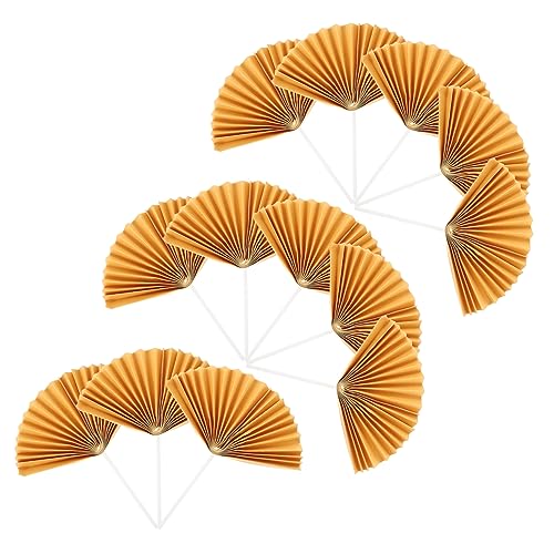 BIUDECO 16 Stück Papier Fächer Kuchenaufsätze Dekorative Cupcake Topper für Geburtstagsfeiern Kreative Tortendeko in Gold Einzigartige Fächer Designs für Kuchen und Desserts BIUDECO 16 Stück Papier Fächer Kuchenaufsätze Dekorative Cupcake Topper für Geburtstagsfeiern Kreative Tortendeko in Gold Einzigartige Fächer Designs für Kuchen und Desserts von BIUDECO