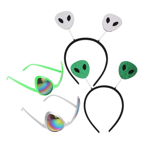 BIUDECO 2 Sätze Space Theme Cosplay Set mit Glitzer Headband und Lustigen Brillen Leichtes Party Accessoire für Halloween Kostüm und Kreative Verkleidung BIUDECO 2 Sätze Space Theme Cosplay Set mit Glitzer Headband und Lustigen Brillen Leichtes Party Accessoire für Halloween Kostüm und Kreative Verkleidung von BIUDECO